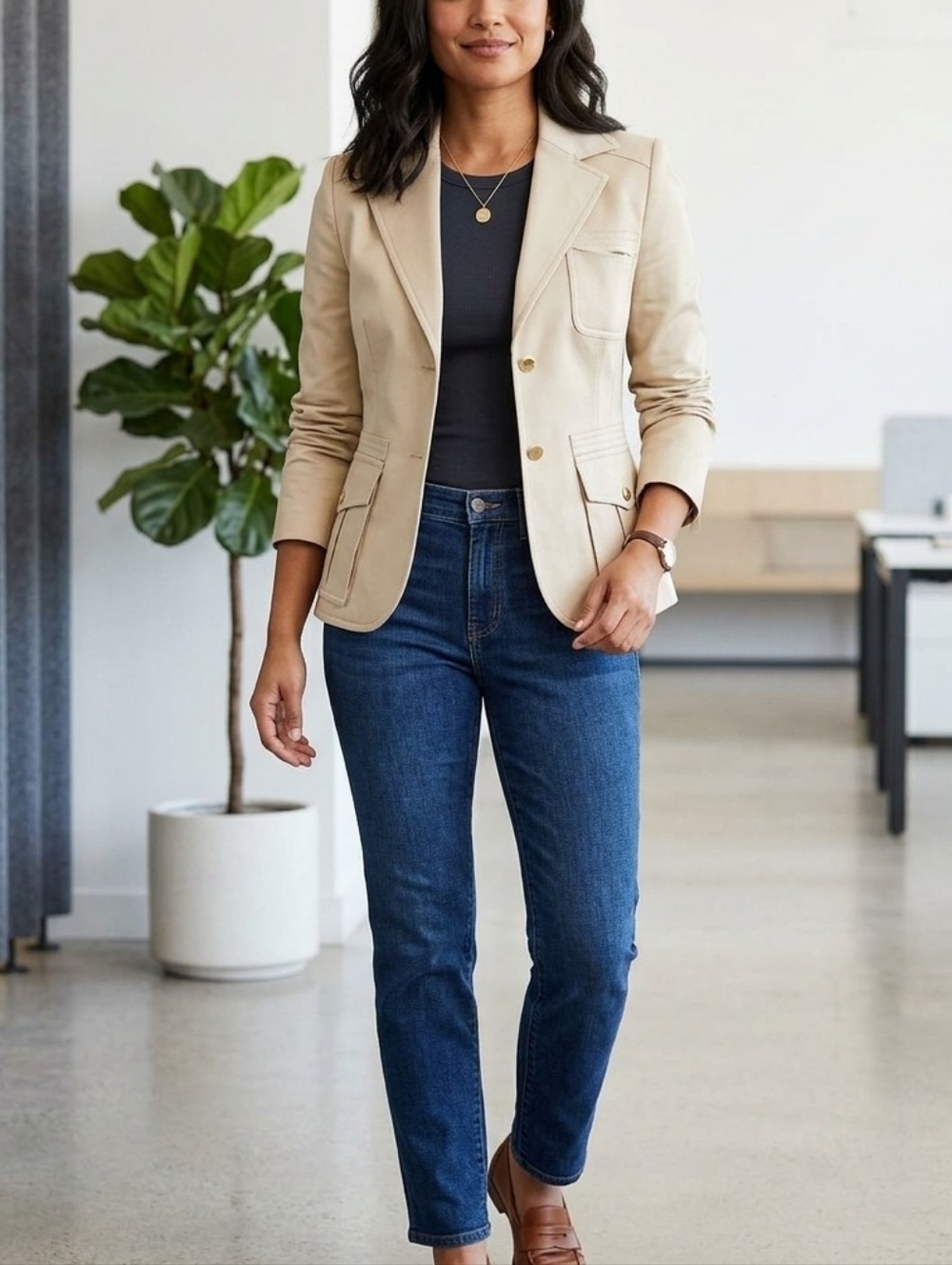 Alysi | Utility-styled Fitted Blazer